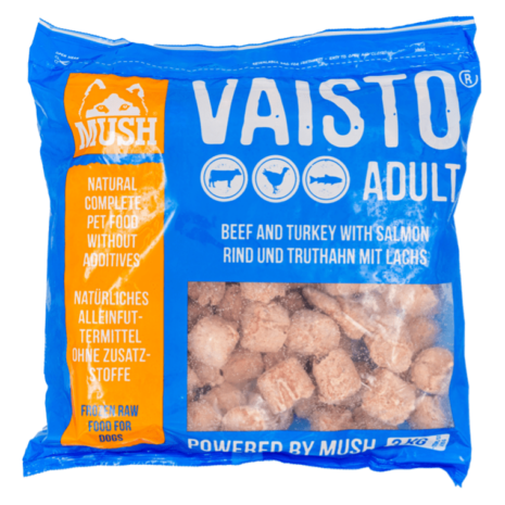 MUSH® Vaisto Blau – Rind, Pute & Lachs | BARF Alleinfutter für Hunde 10kg