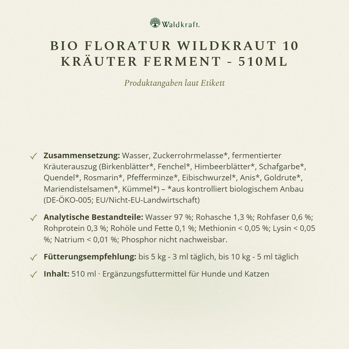 BIO Floratur Wildkraut – 10 Kräuter Ferment – 510ml