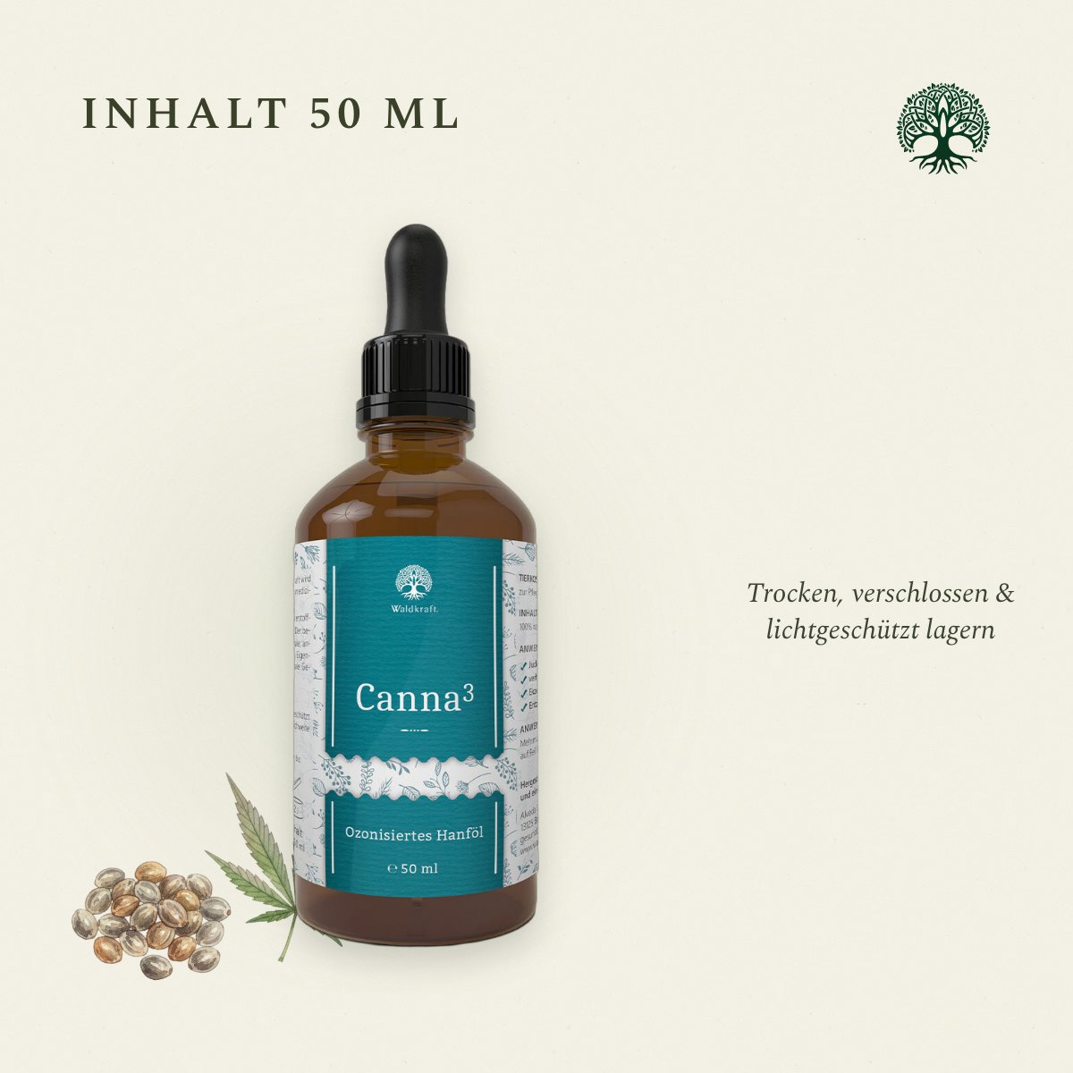 Canna³, Ozonisiertes Hanföl, 50ml von Waldkraft, Ansicht 4