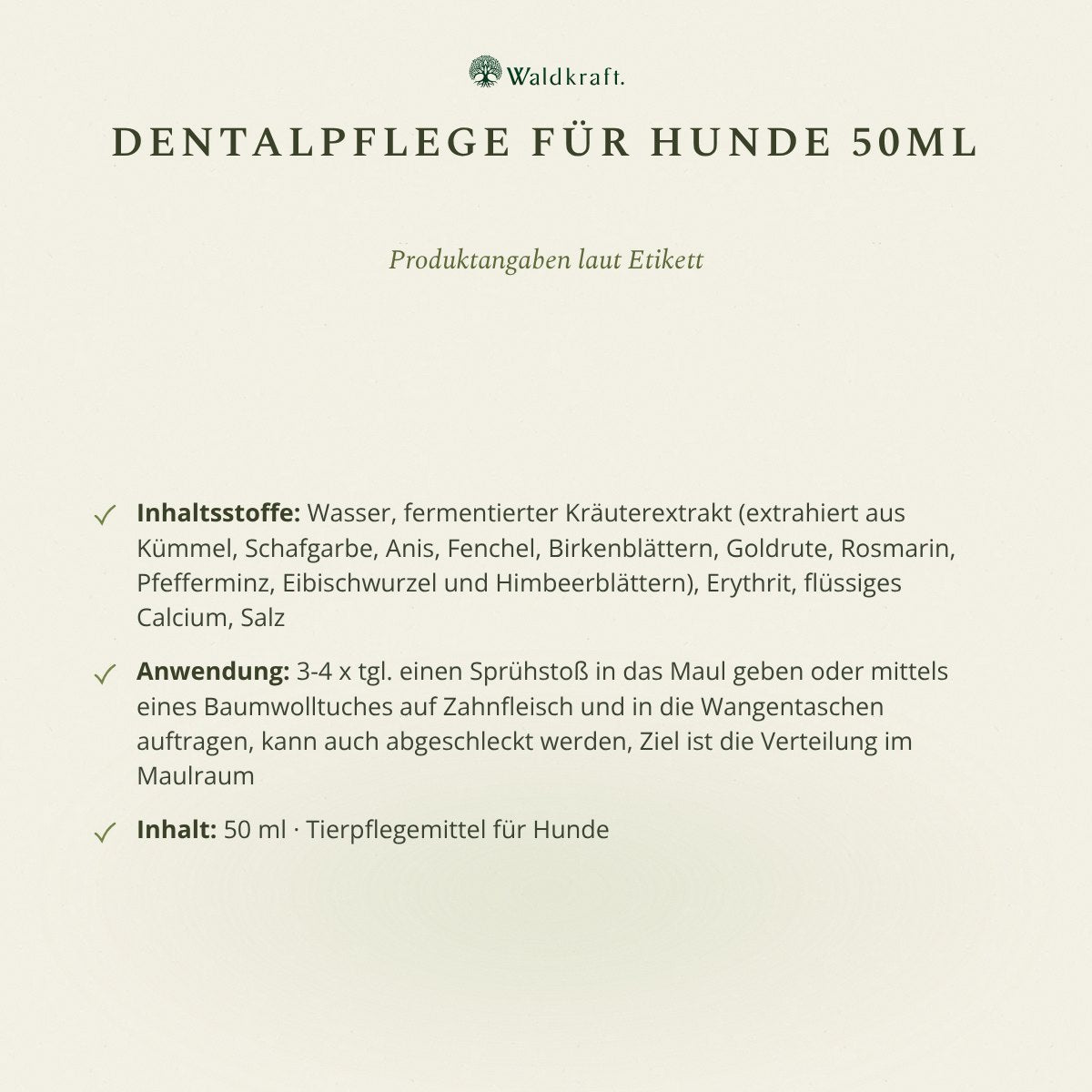 Dentalpflege für Hunde, 50ml von Waldkraft, Ansicht 5