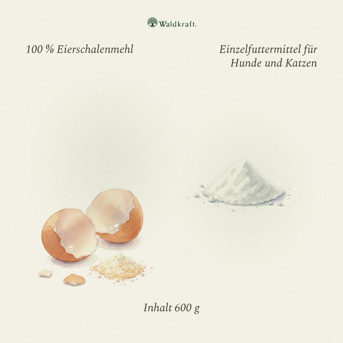 Eierschalenmehl – Natürliche Kalziumquelle – 600g
