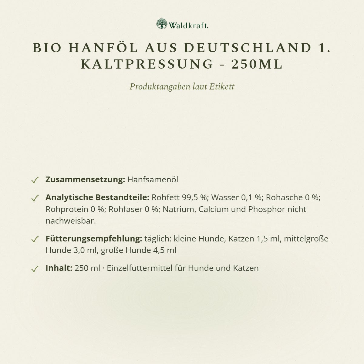 BIO Hanföl aus Deutschland, 1. Kaltpressung, 250ml von Waldkraft, Ansicht 5
