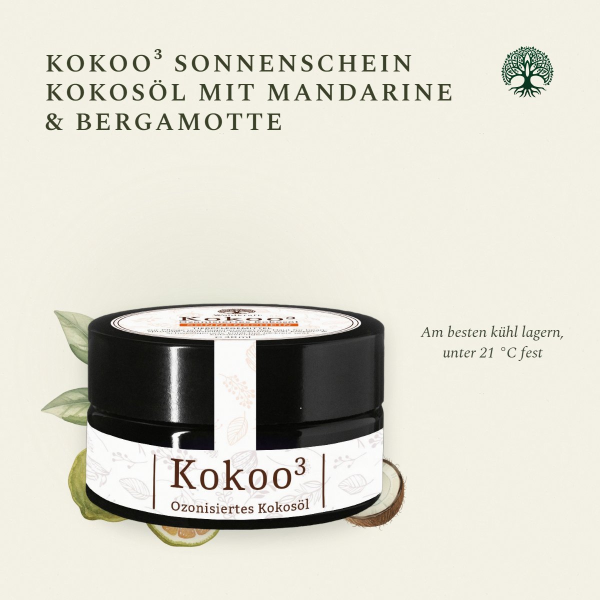 Kokoo³ Sonnenschein, Ozonisiertes Kokosöl mit Mandarine & Bergamotte, 30ml von Waldkraft, Ansicht 5