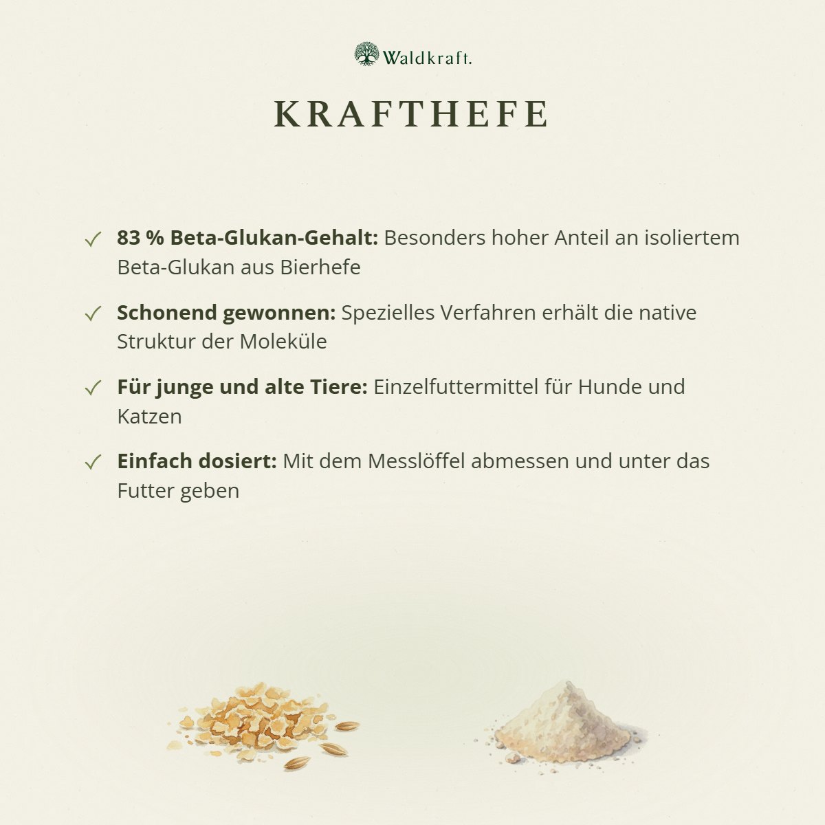 Krafthefe – 80% Beta-Glukan-Anteil für Hunde und Katzen