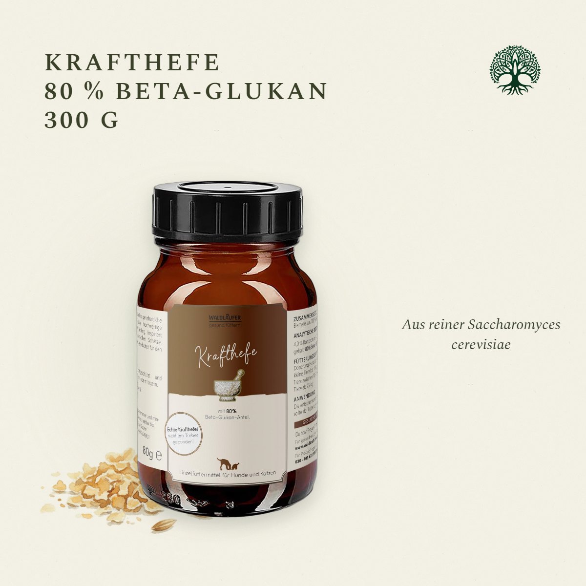 Krafthefe – 80% Beta-Glukan-Anteil für Hunde und Katzen