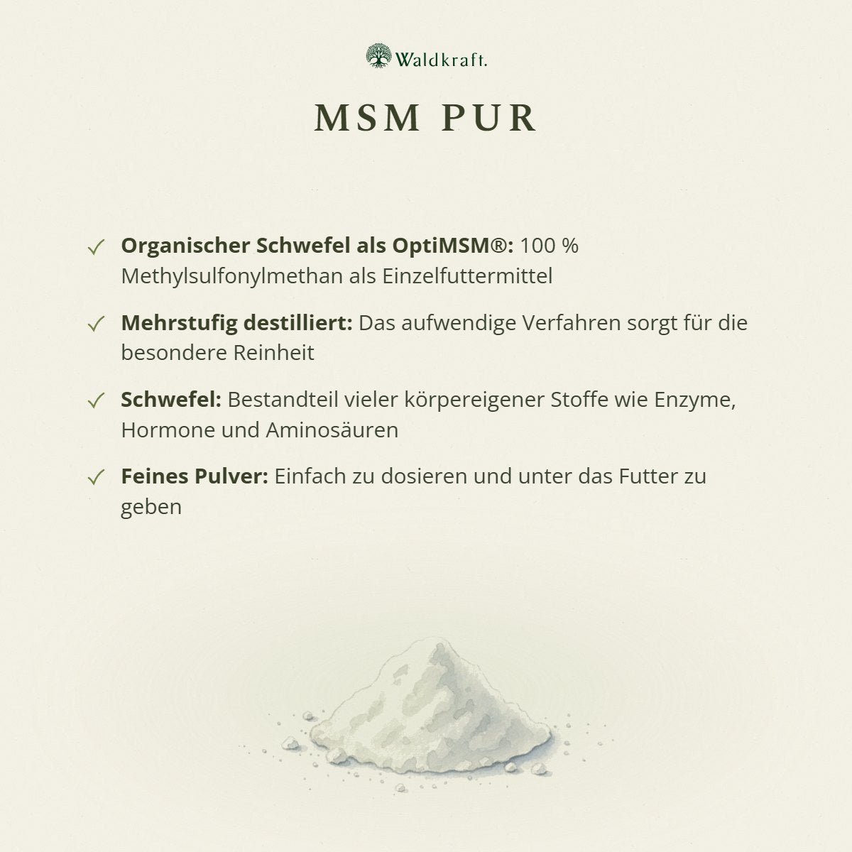 MSM Pur, Organischer Schwefel OptiMSM, 360g von Waldkraft, Ansicht 3