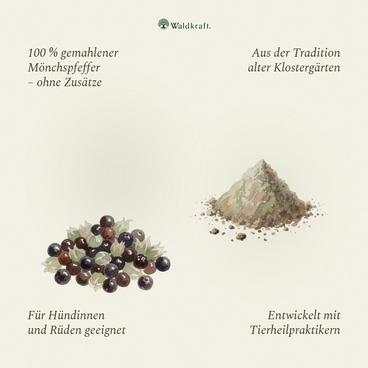 Mönchspfeffer für Hunde – 200g Pulver