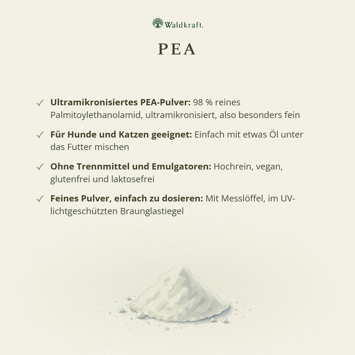 PEA – Palmitoylethanolamid Pulver für Hunde und Katzen – 36g