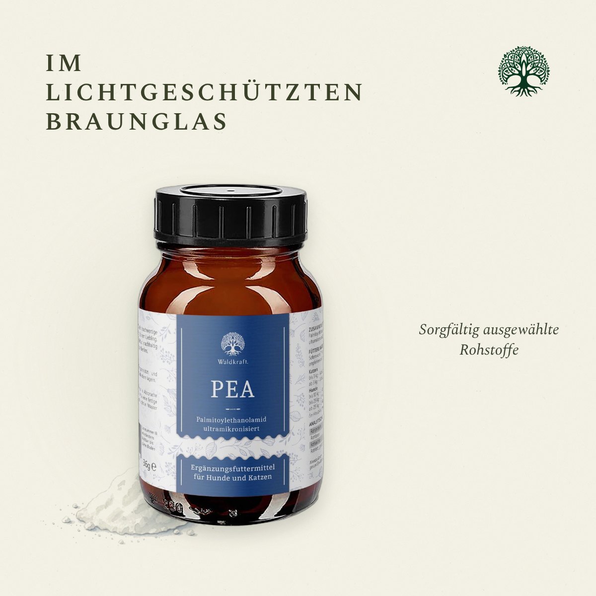 PEA – Palmitoylethanolamid Pulver für Hunde und Katzen – 36g