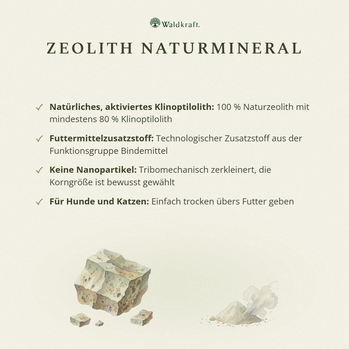 Zeolith, Naturmineral mit 80% Klinoptilolith, 350g von Waldkraft, Ansicht 3