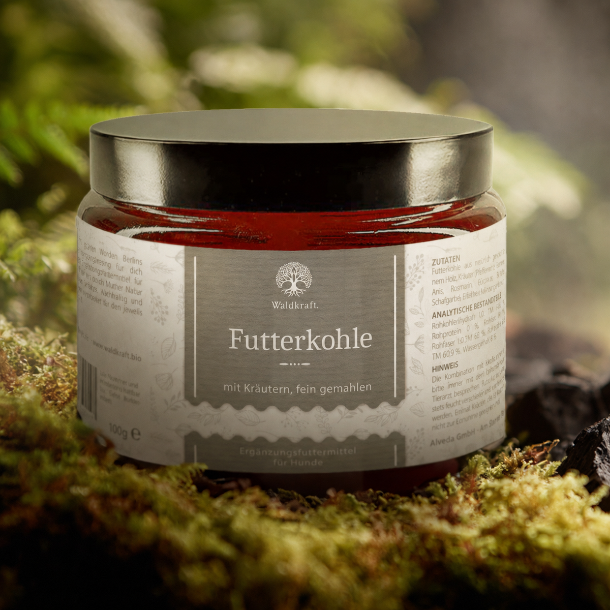 Futterkohle für Hunde – Buche & Eiche – Tiegel 100g