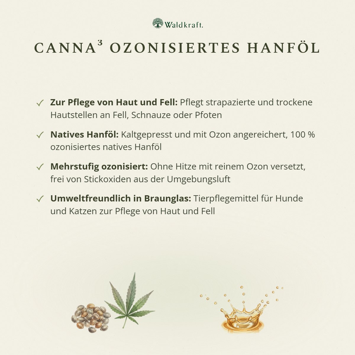 Canna³, Ozonisiertes Hanföl, 50ml von Waldkraft, Ansicht 3