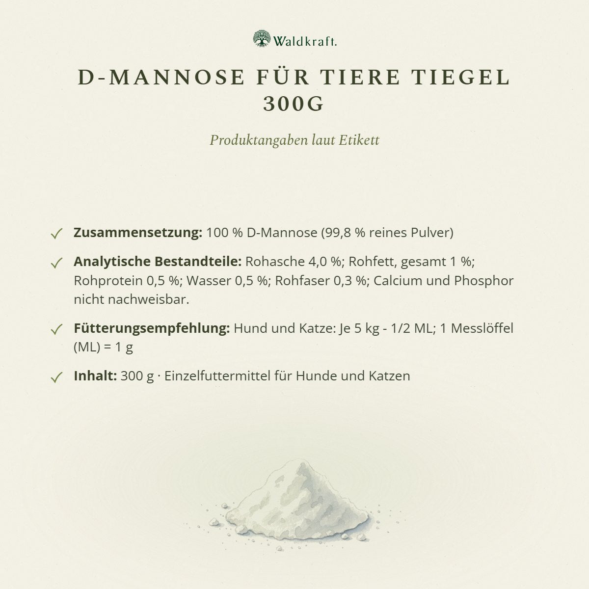 D-Mannose Pulver für Hunde und Katzen – 300g