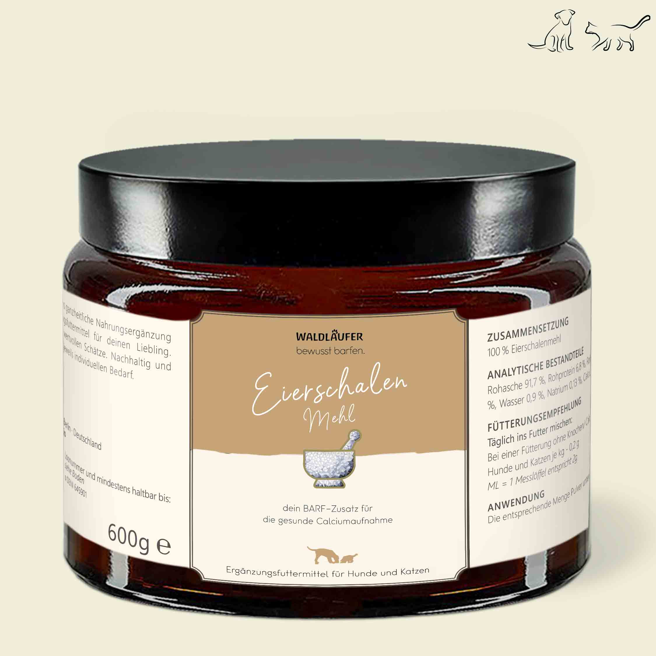 Eierschalenmehl – Natürliche Kalziumquelle – 600g