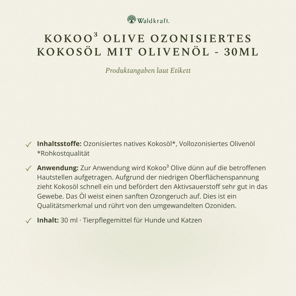 Kokoo³ Olive, Ozonisiertes Kokosöl mit Olivenöl, 30ml von Waldkraft, Ansicht 5