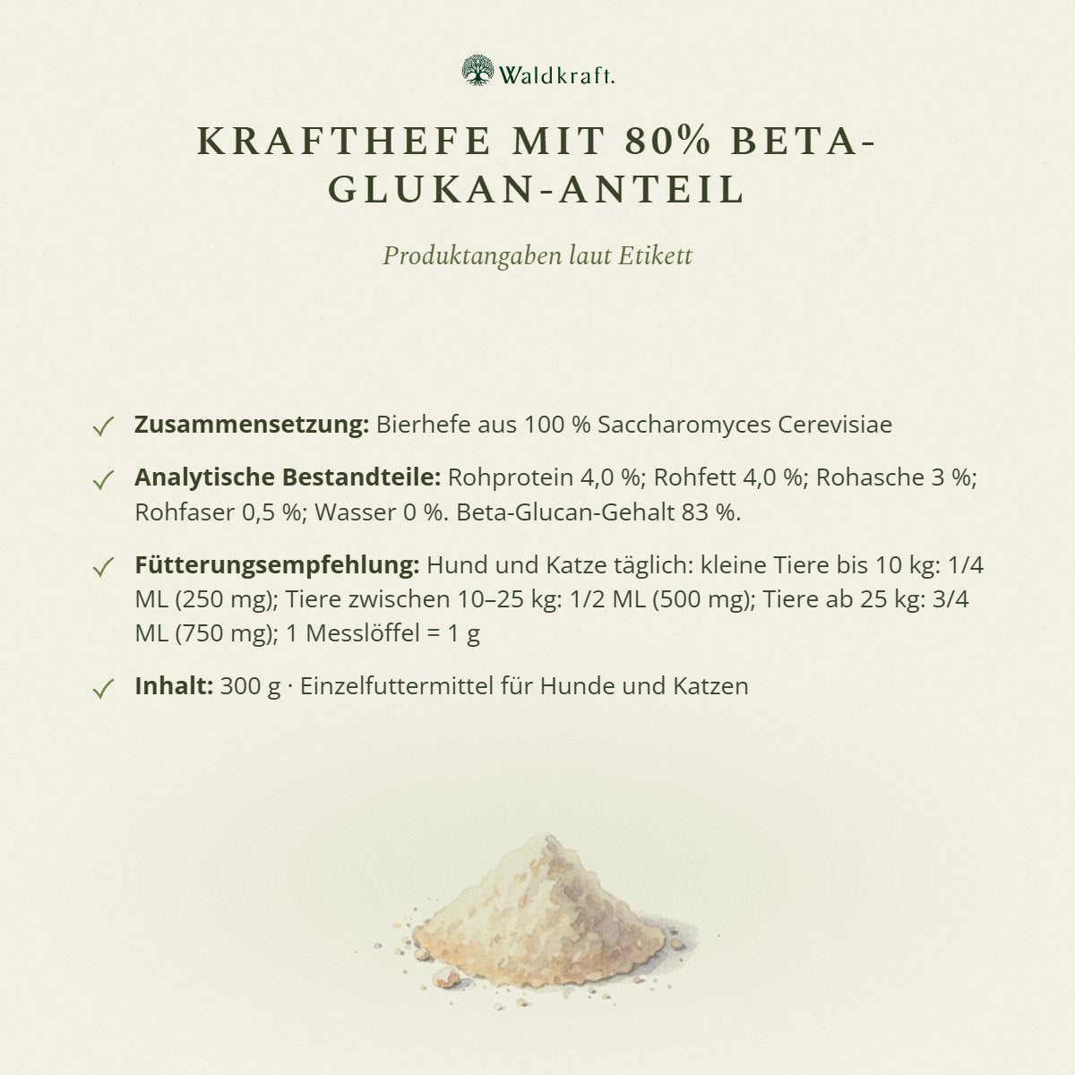 Krafthefe – 80% Beta-Glukan-Anteil für Hunde und Katzen
