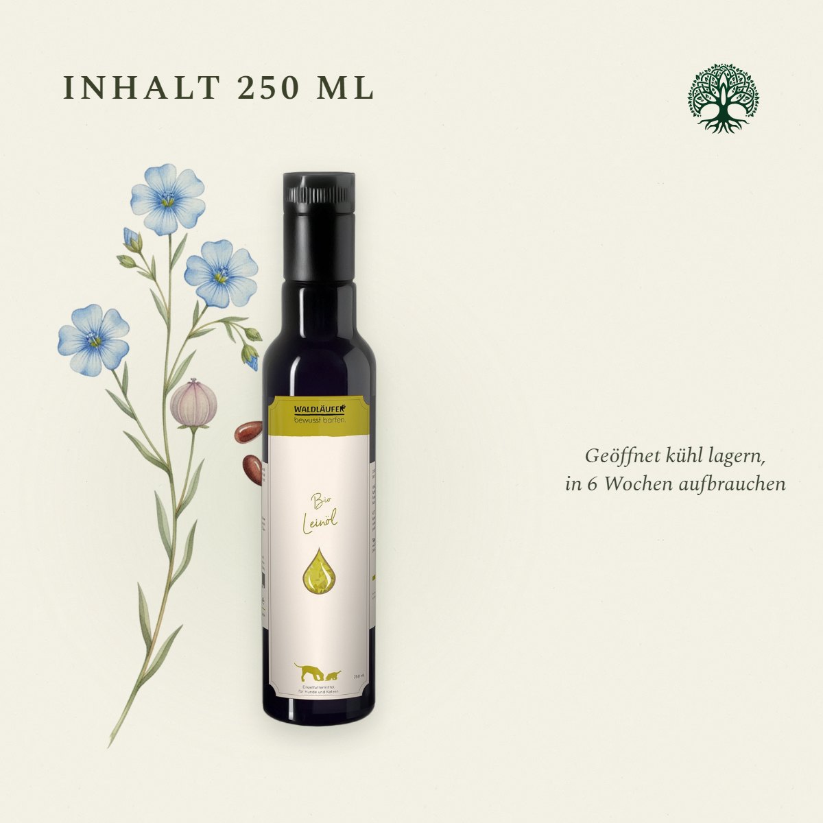 BIO Leinöl, 1. Kaltpressung, 250ml von Waldkraft, Ansicht 4