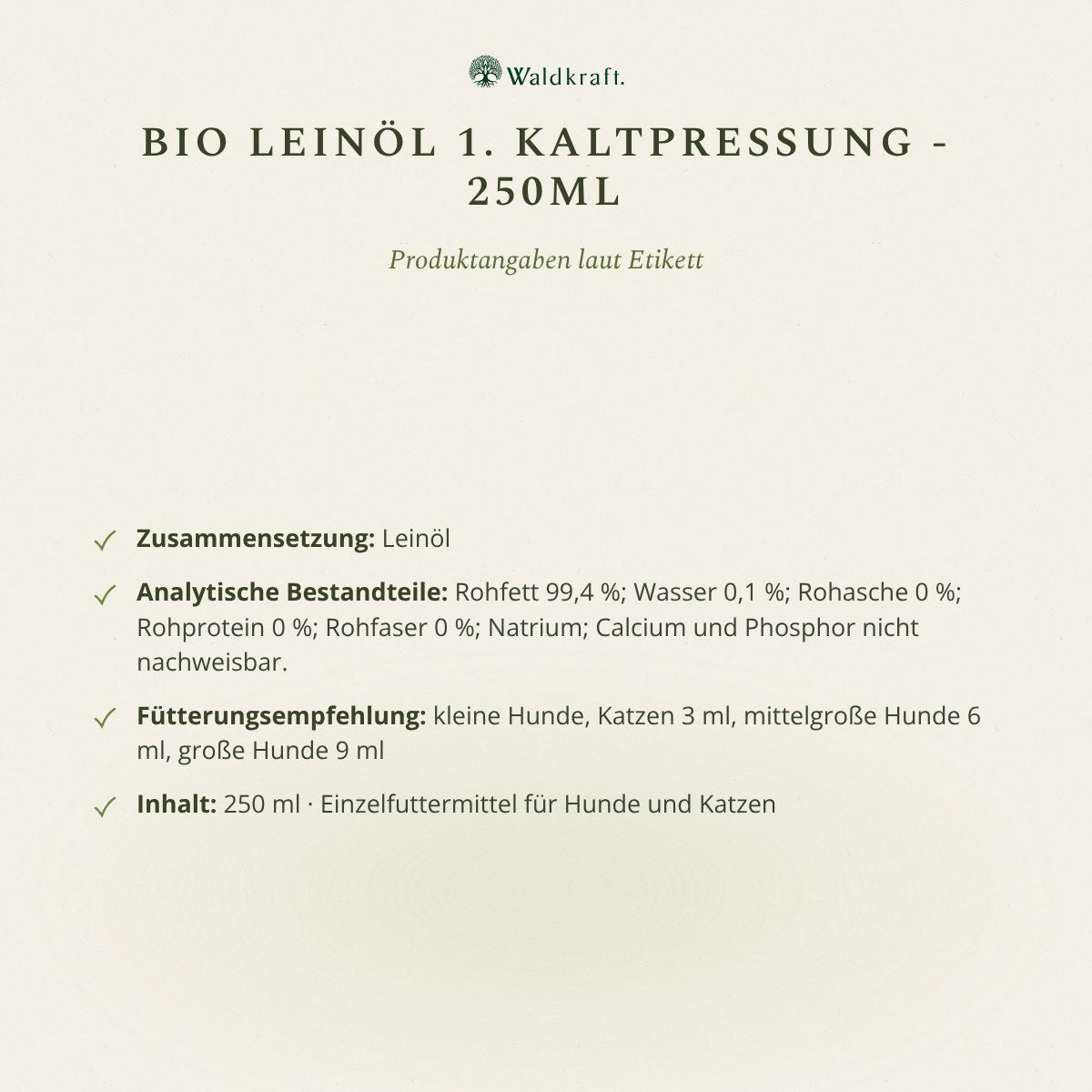 BIO Leinöl, 1. Kaltpressung, 250ml von Waldkraft, Ansicht 5