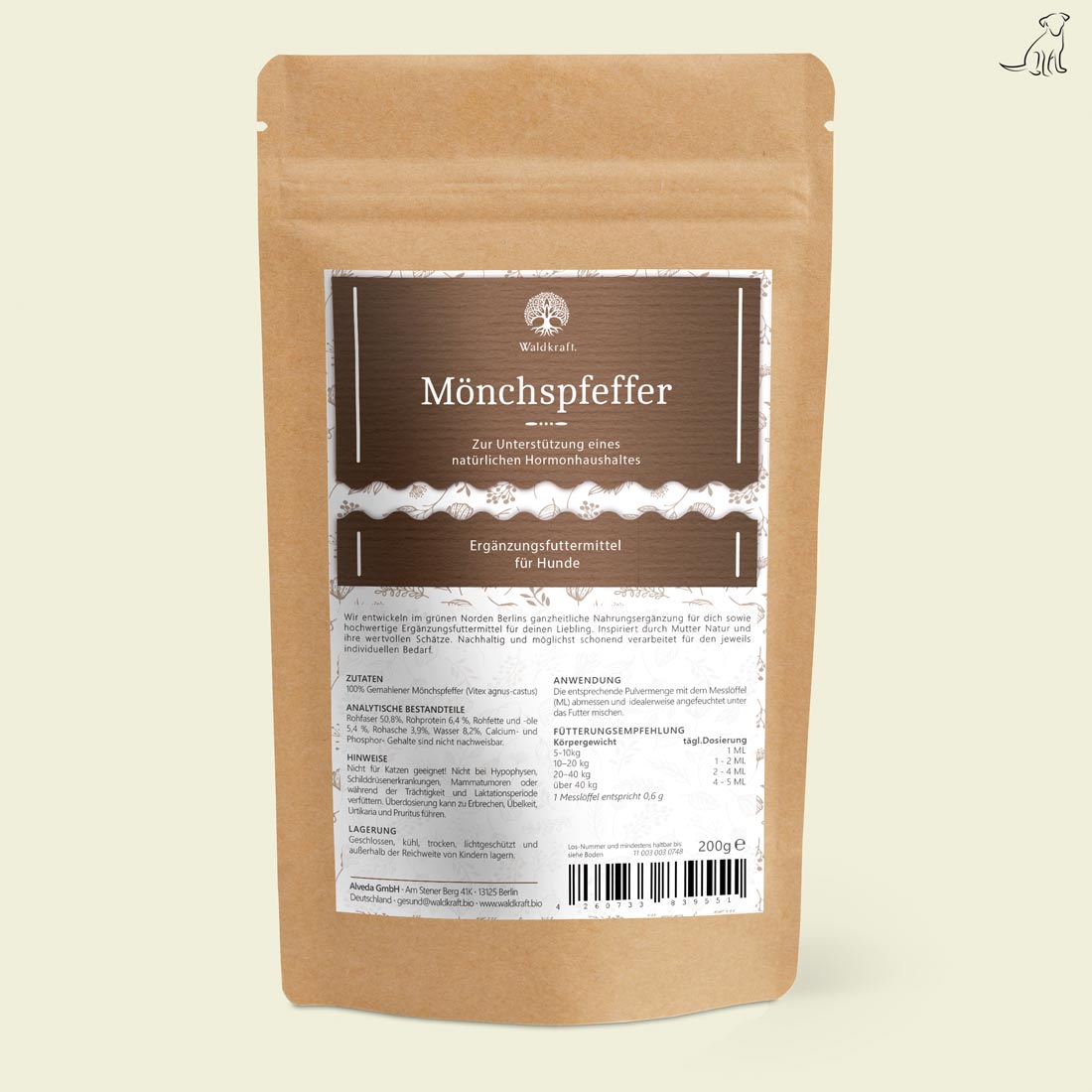 Mönchspfeffer für Hunde – 200g Pulver