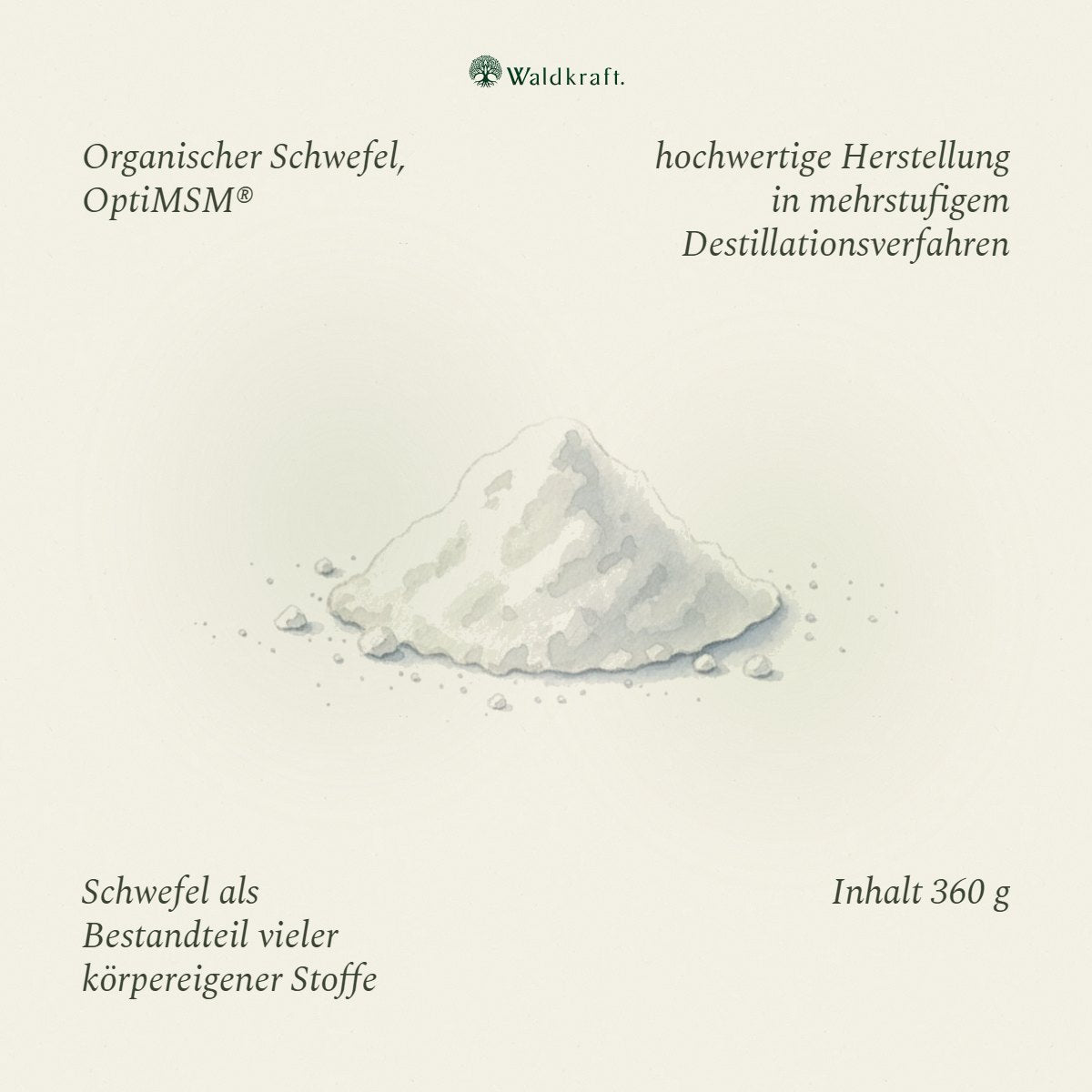 MSM Pur – Organischer Schwefel OptiMSM® – 360g