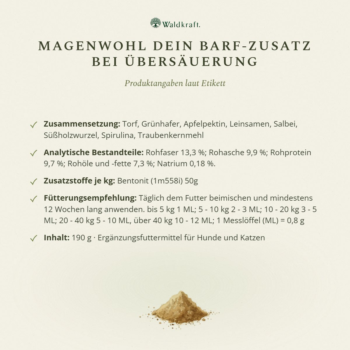 Magenwohl, Ausgleichender BARF-Zusatz, 190g von Waldkraft, Ansicht 5