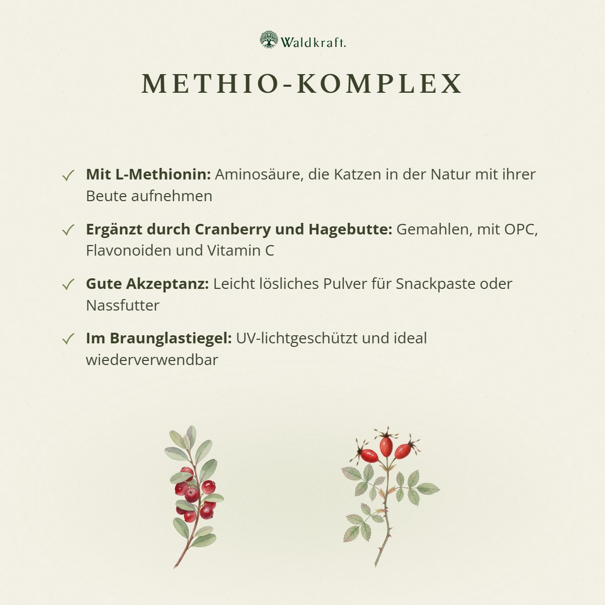 Methio-Komplex – Aminosäuren-Futterergänzung für Hunde und Katzen – 200g
