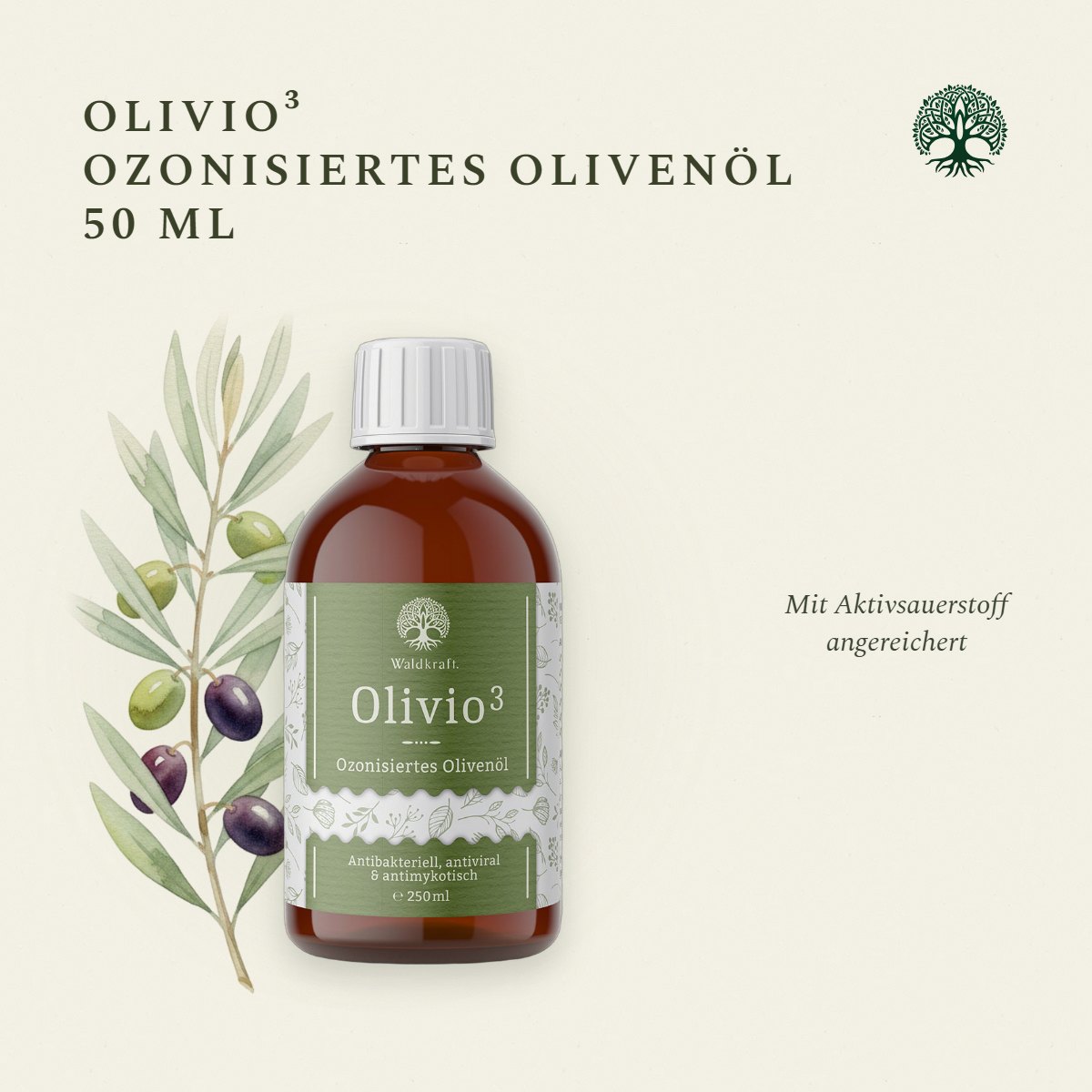 Olivio³, Ozonisiertes Olivenöl, 50ml von Waldkraft, Ansicht 4