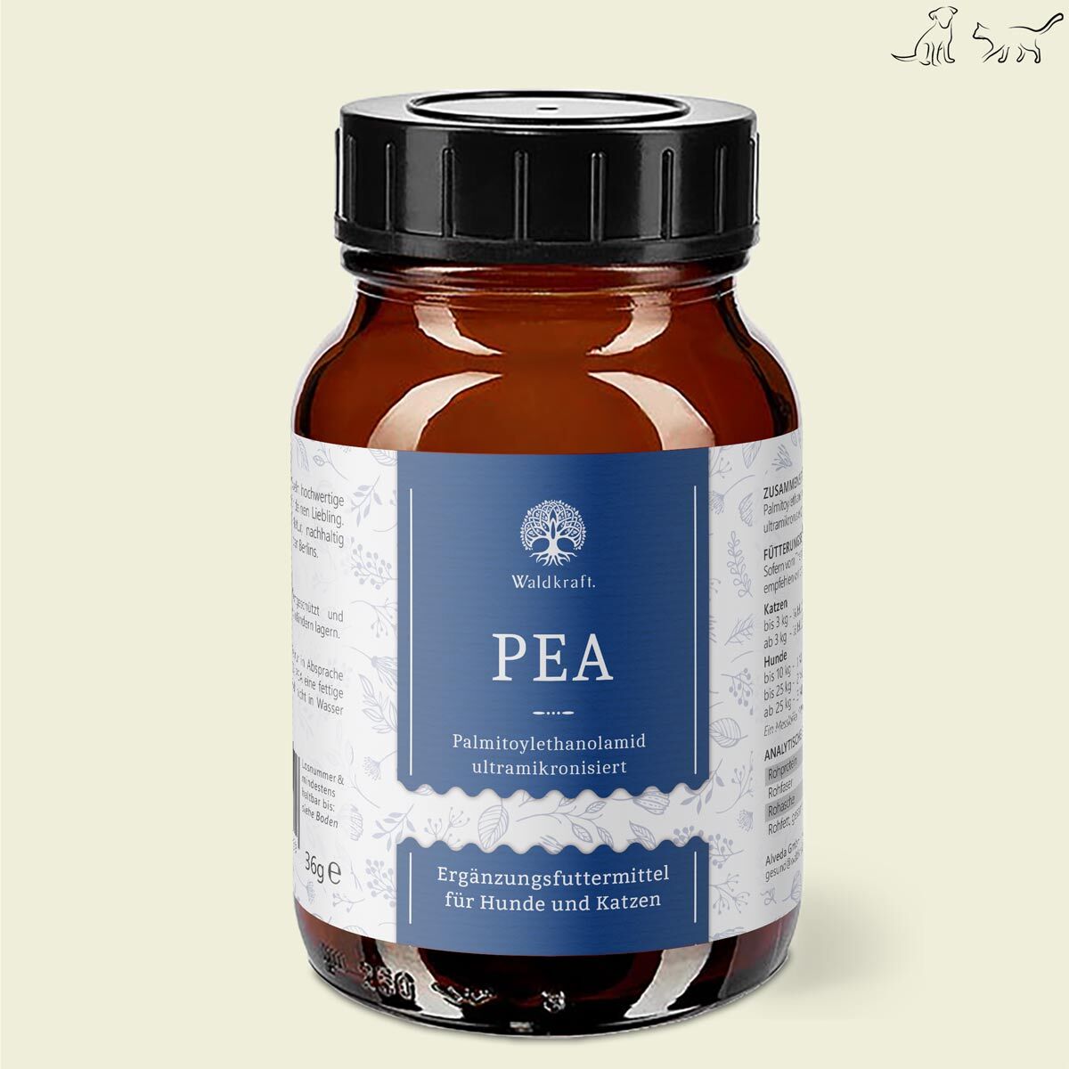 PEA – Palmitoylethanolamid Pulver für Hunde und Katzen – 36g