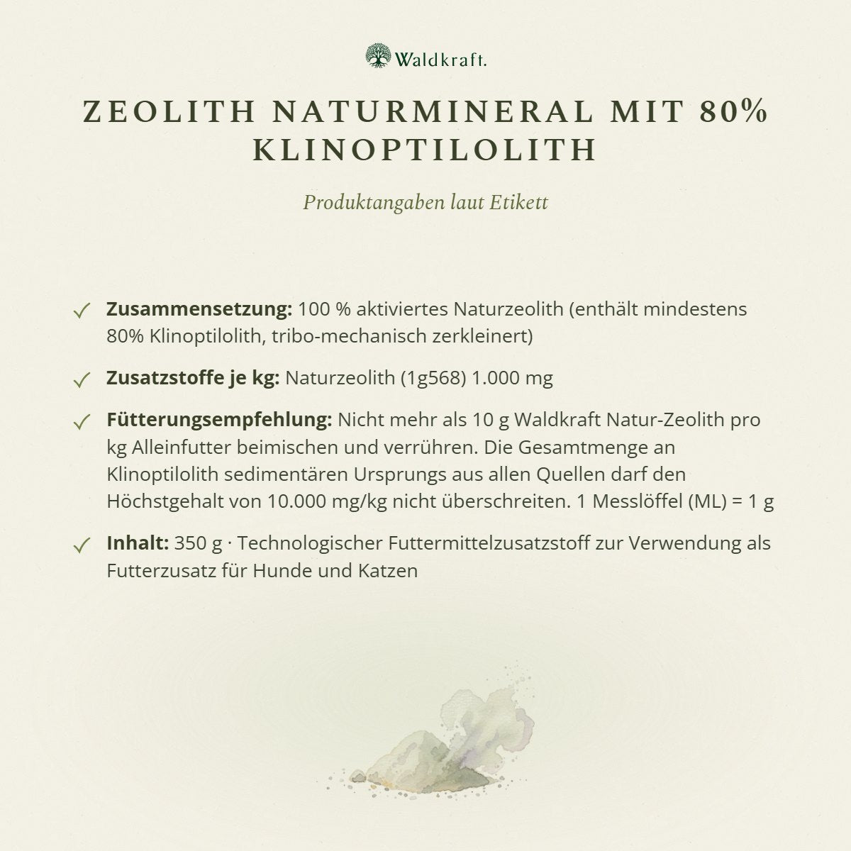Zeolith, Naturmineral mit 80% Klinoptilolith, 350g von Waldkraft, Ansicht 5